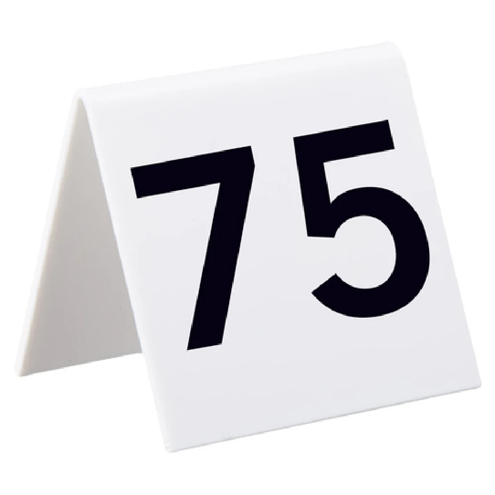 Alpine Industries ALP493-51-75 3 Inch Number Cards Acrylic White Black Numbers Alpine Industries ALP493-51-75 3 Inch Number Cards Acrylic White Black Numbers