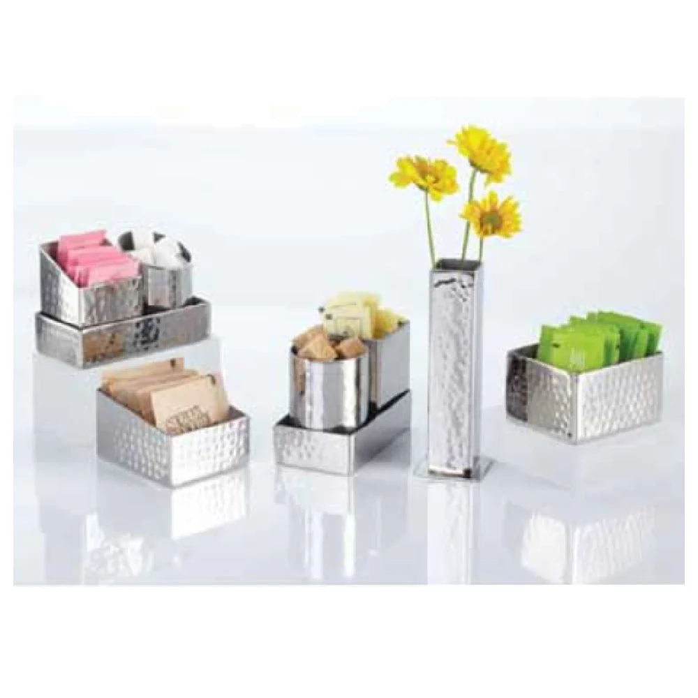 American Metalcraft HMSRSPH3 3-1/8 Inch Stainless Steel Sugar Packet Holder Hammered Finish