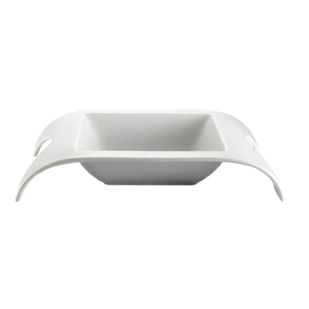 CAC China FSB-110 24 Oz Square Deep Serving Bowl Porcelain Super White