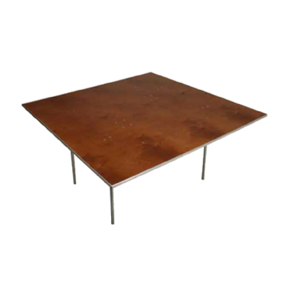 Forbes Industries HO6060 60 Inch Square Folding Table with Plywood Top and Aluminum Edge