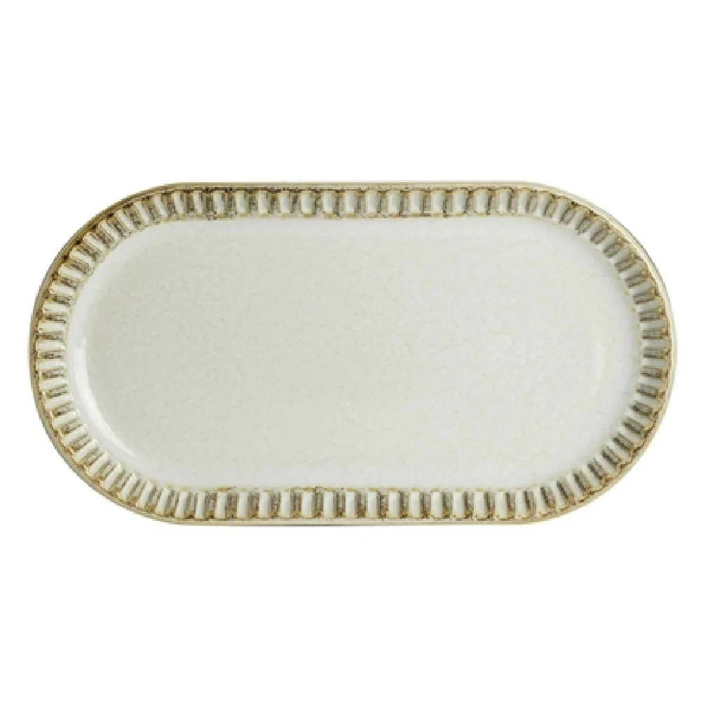 Steelite 6162RG127 9.75 Inch Oblong Tray Adelaide Porcelain with Birch Finish