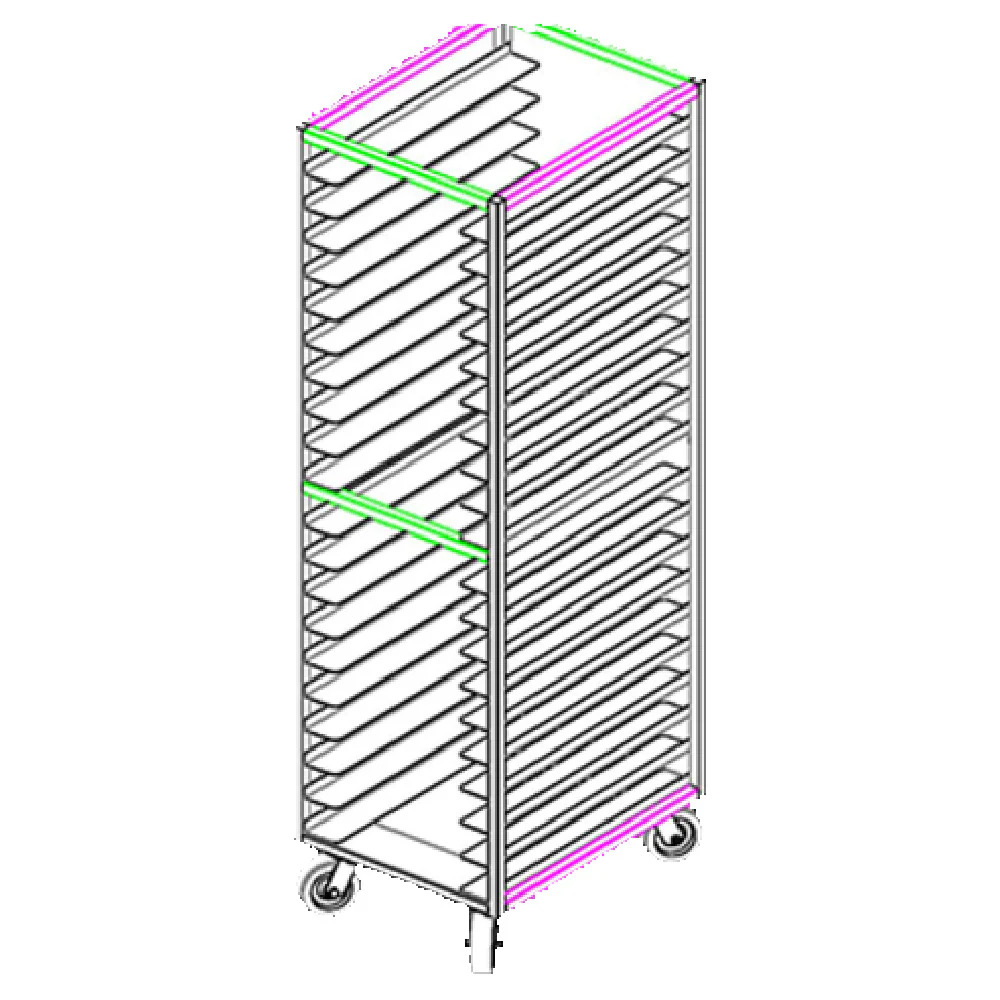 ASR-2022WH 20 Pan Bun Pan Rack with Open Sides Heavy Duty Stainless Steel