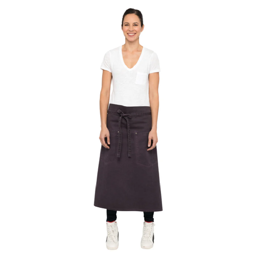 Chef Works ALWAQ024EGG0 31 Inch Dorset Bistro Apron Grommets Cotton Purple Antique Finish