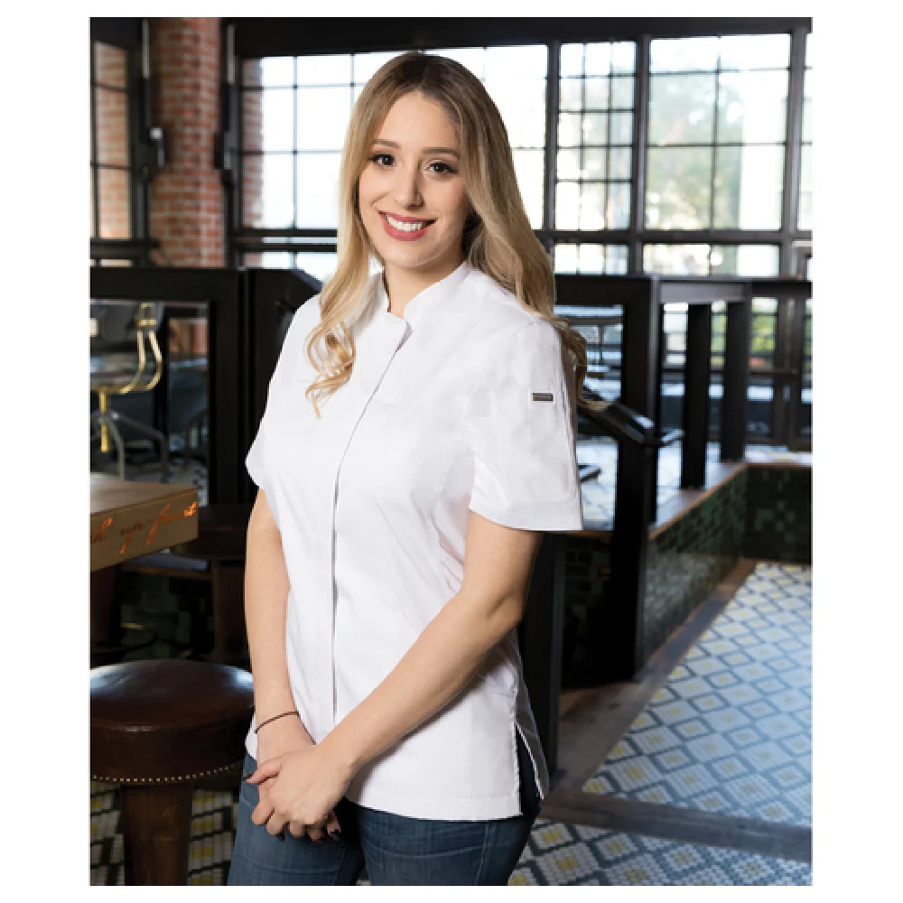 Chef Works CES02W-WHT-XL Women's Chef Coat Slim Fit Short Sleeve White Chef Works CES02W-WHT-XL Women's Chef Coat Slim Fit Short Sleeve White