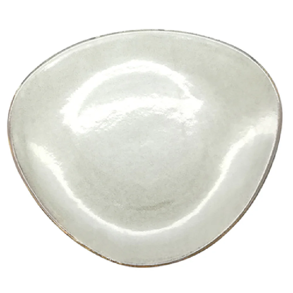 Bon Chef 2300024P 8-1/2 Inch Tavola Salad Plate Free Form Porcelain Reactive Grey Bon Chef 2300024P 8-1/2 Inch Tavola Salad Plate Free Form Porcelain Reactive Grey