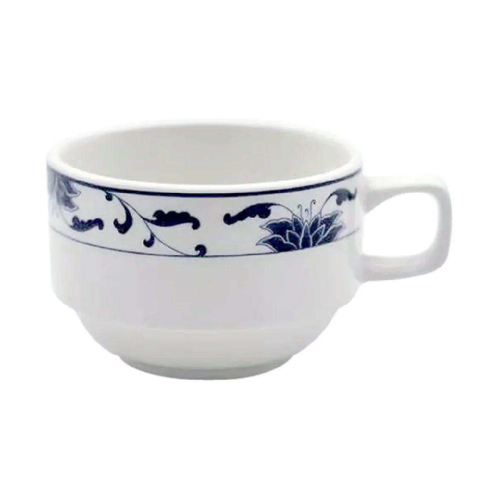 Cameo China 255-80C 4-1/2 Inch Blue Lotus Coffee Cup Vitrified Ceramic