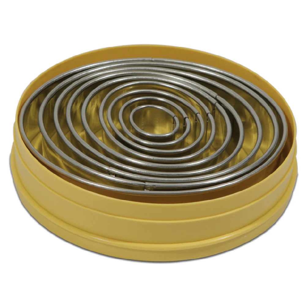 JB Prince T207 B Pastry Cutter Set 8/9 to 4-1/3 Inch Round Stainless Steel with Yellow Box JB Prince T207 B Pastry Cutter Set 8/9 to 4-1/3 Inch Round Stainless Steel with Yellow Box