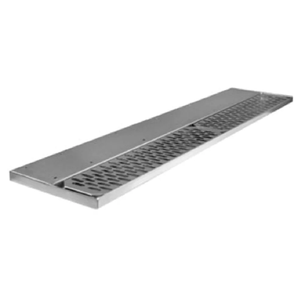 Glastender DR-36L 36 Inch Drink Rail Underbar Mount Stainless Steel Drain Left