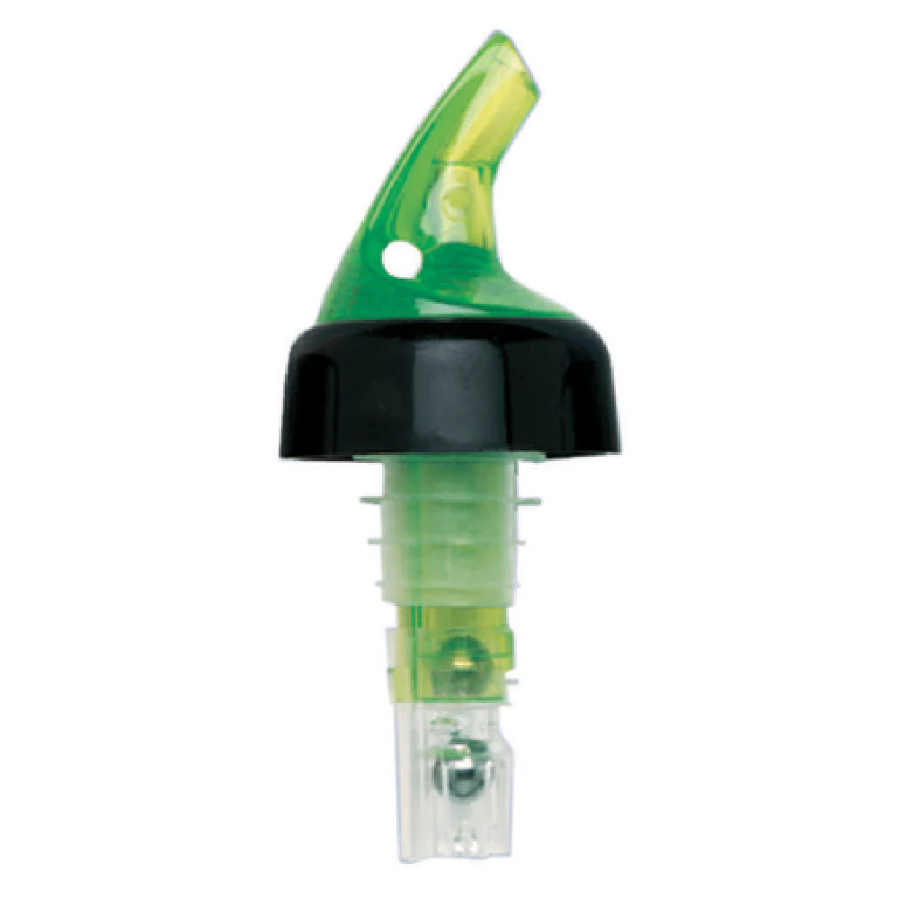 Spill-Stop 383-25 1-1/8 Oz. Liquor Pourer Neon Green with Black Collar Spill-Stop 383-25 1-1/8 Oz. Liquor Pourer Neon Green with Black Collar