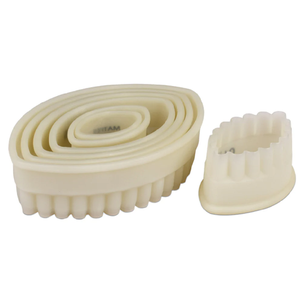 JB Prince T225 PL 1-1/4 Inch Dough Cutter Set of 7 Fluted White Exoglass JB Prince T225 PL 1-1/4 Inch Dough Cutter Set of 7 Fluted White Exoglass