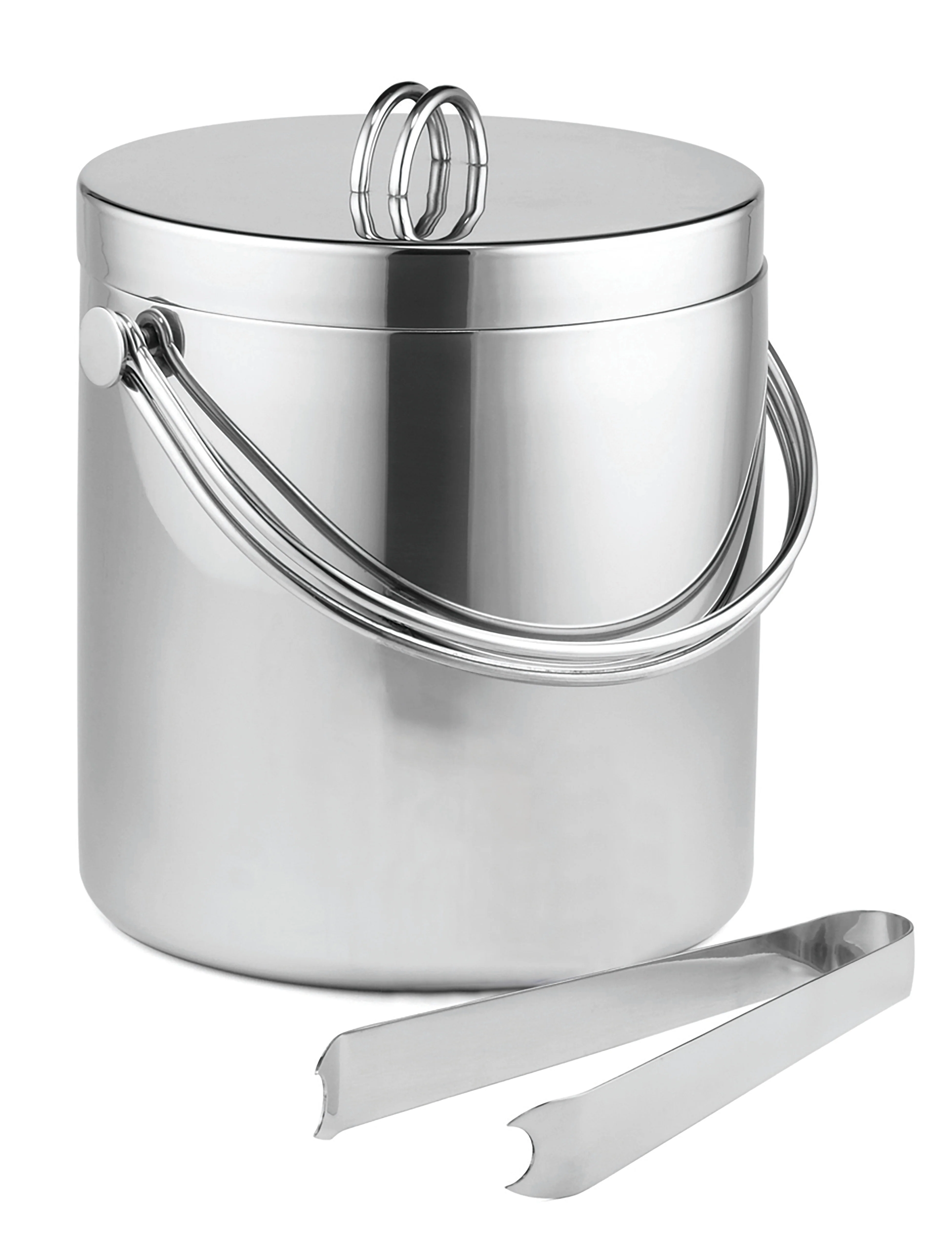 Tablecraft H303 120 Oz Ice Bucket with Tongs Double Walled Stainless Steel
