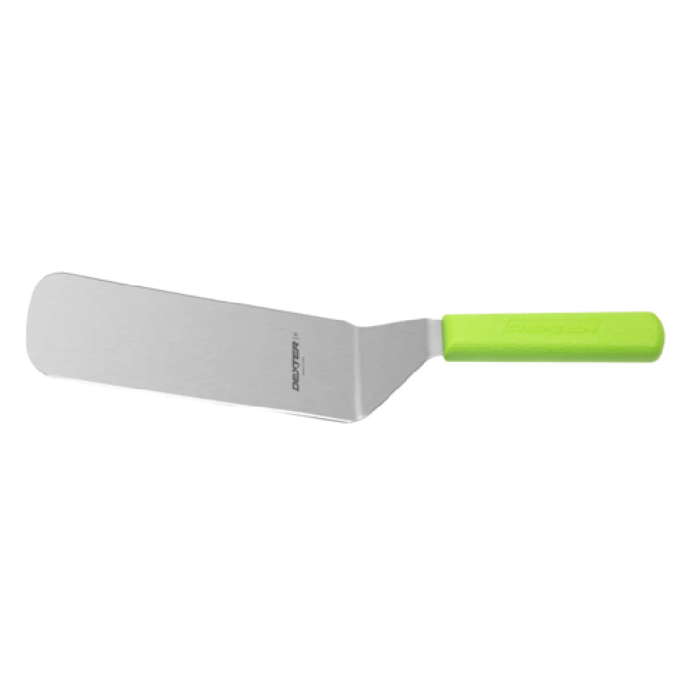 Dexter Russell S286-8G-PCP 8 Inch Solid Cake Turner Stainless Steel Offset Blade Green Handle Dexter Russell S286-8G-PCP 8 Inch Solid Cake Turner Stainless Steel Offset Blade Green Handle