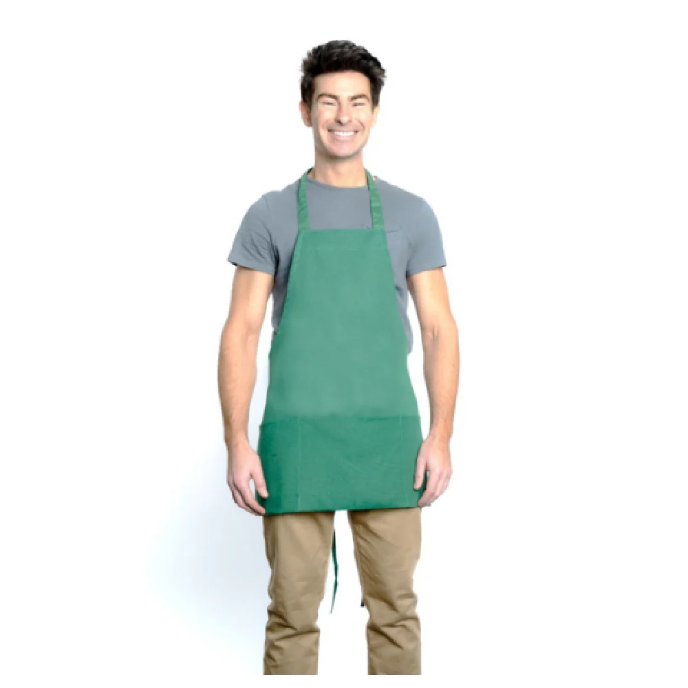 Chef Approved 167BAFHKG 25 Inch Bib Apron with 2 Front Pockets Kelly Green Chef Approved 167BAFHKG 25 Inch Bib Apron with 2 Front Pockets Kelly Green