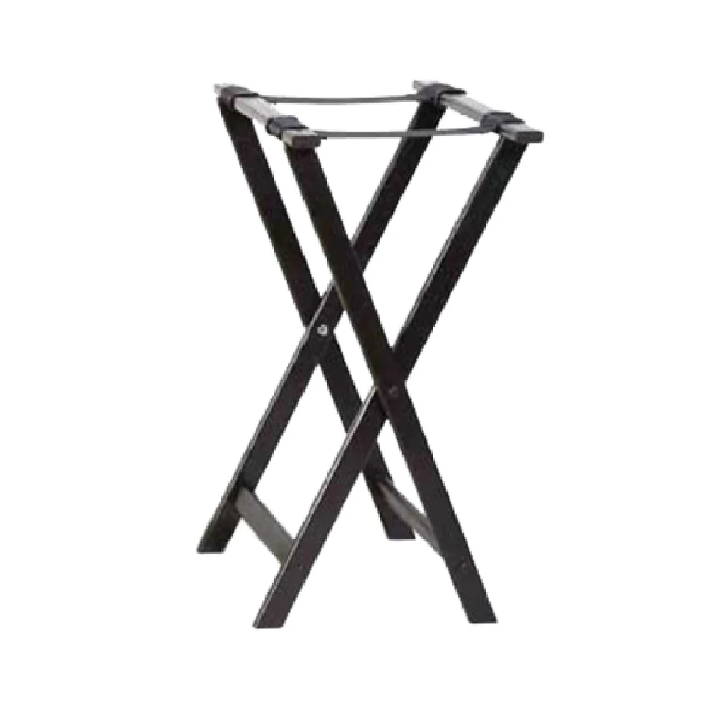 American Metalcraft WTSB40 18 Inch Folding Tray Stand with Nylon Straps Black Wood