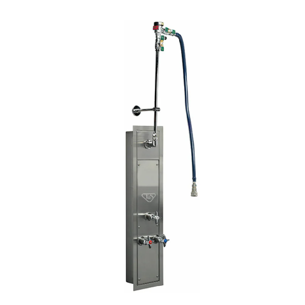 T&S Brass B-1460-RMT-CR Hose Reel Stainless Steel Cabinet & Flange For Recess Top Inlets Mounting With Mixing Valve. Control Valve T&S Brass B-1460-RMT-CR Hose Reel Stainless Steel Cabinet & Flange For Recess Top Inlets Mounting With Mixing Valve. Control Valve