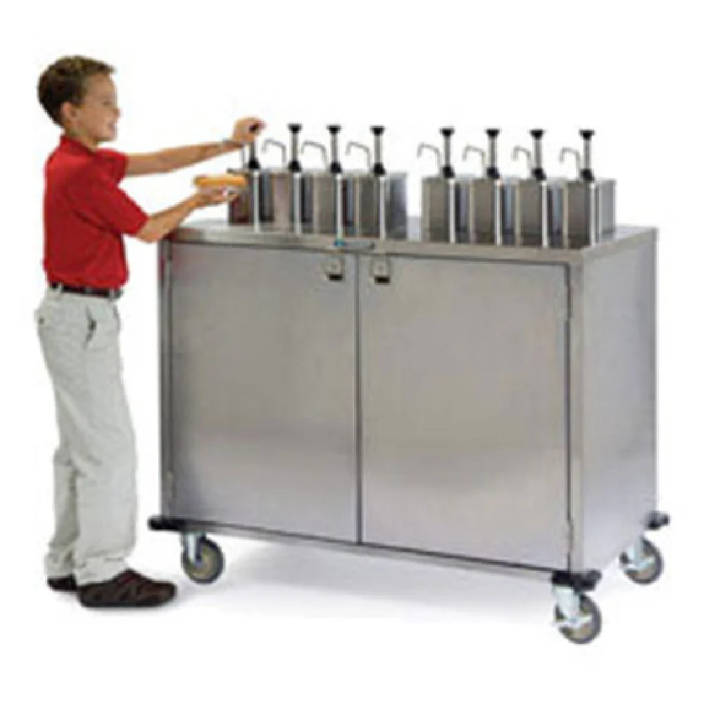 Lakeside 70210 50 Inch EZ SERVE Condiment Cart with 6 Manual Pumps Stainless Steel Lakeside 70210 50 Inch EZ SERVE Condiment Cart with 6 Manual Pumps Stainless Steel