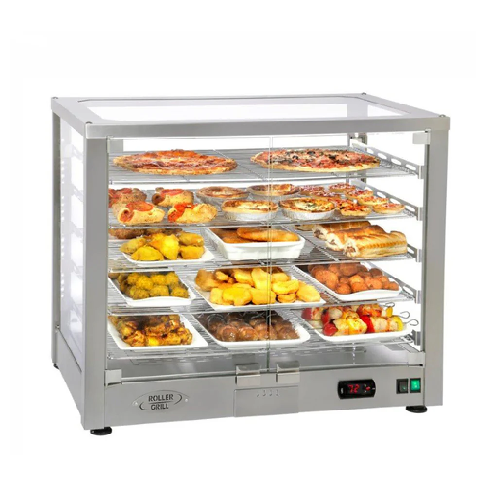 Equipex WD780S-3 30 Inch Roller Grill Warming Display 3-tier Stainless Steel with Hinged Doors