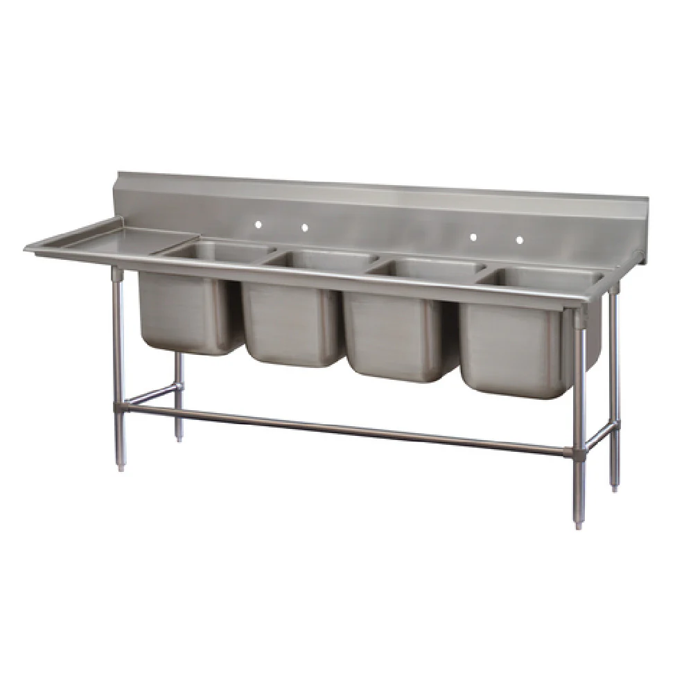 Advance Tabco 94-84-80-36L 130 Inch Stainless Steel Regaline Sink with Left-hand Drainboard
