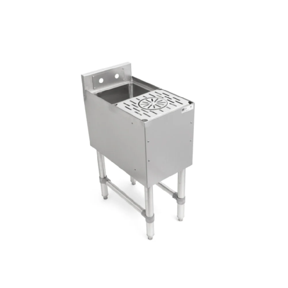 John Boos UBMS-2112 12 Inch Freestanding Underbar Dump Sink Stainless Steel with Push-down Rinser Faucet John Boos UBMS-2112 12 Inch Freestanding Underbar Dump Sink Stainless Steel with Push-down Rinser Faucet