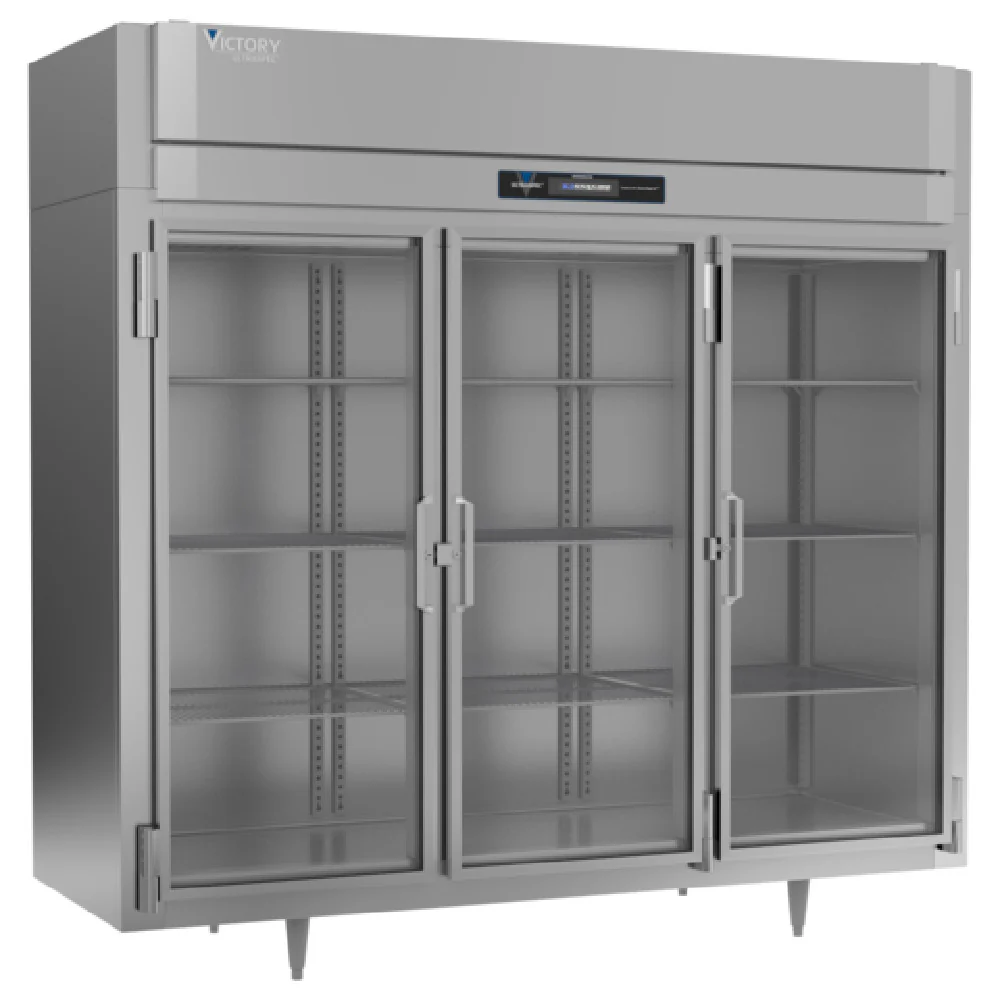 Victory RS-3D-S1-EW-G-HC 85 Inch Reach-in Refrigerator 74.16 cu ft Three Section with Glass Doors Victory RS-3D-S1-EW-G-HC 85 Inch Reach-in Refrigerator 74.16 cu ft Three Section with Glass Doors