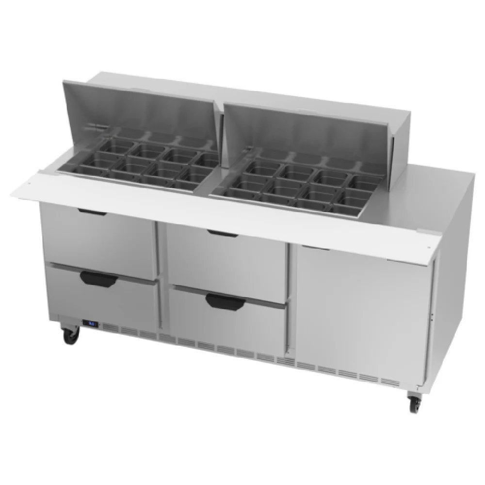 Beverage Air SPED72HC-24M-4 72 Inch Mega Top Refrigerated Counter 20.0 cu ft 4 Drawers Beverage Air SPED72HC-24M-4 72 Inch Mega Top Refrigerated Counter 20.0 cu ft 4 Drawers