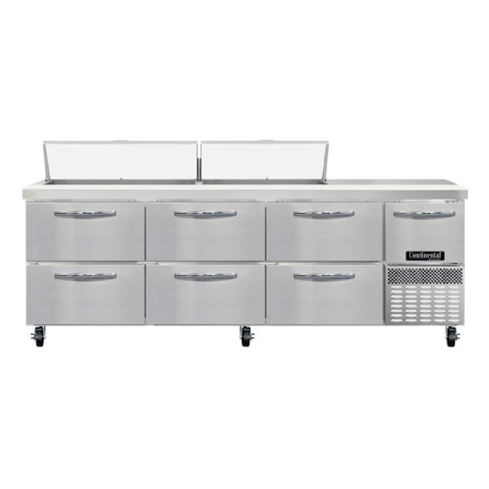 Continental Refrigerator RA93N18-D 93 Inch Refrigerated Base Sandwich Unit with 6 Drawers