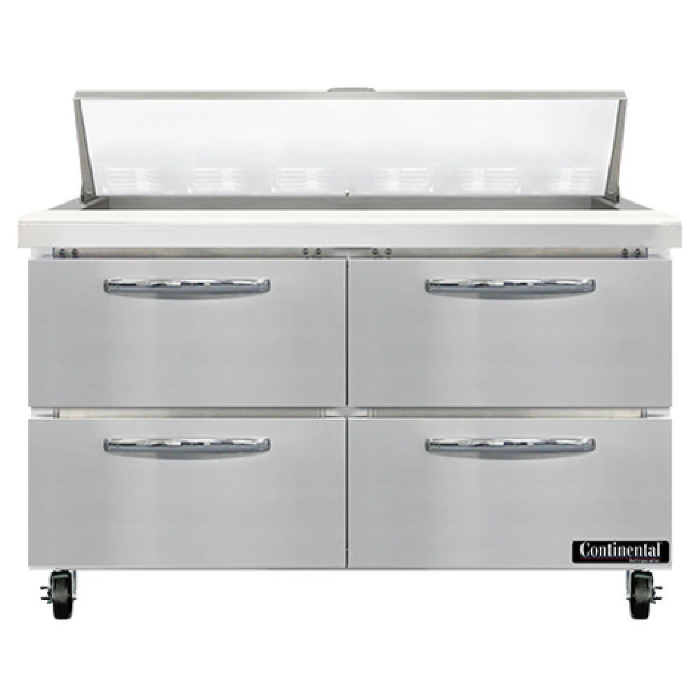 Continental Refrigerator SW48N12-D 48 Inch Sandwich Unit 13.4 Cu Ft Stainless Steel Drawers