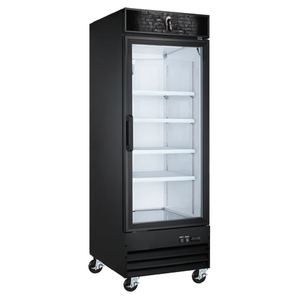 Spartan SGM-23RV 28 Inch Reach-In Refrigerator Merchandiser 24 cu ft Bottom Mounted with Anti-Fog Glass Door