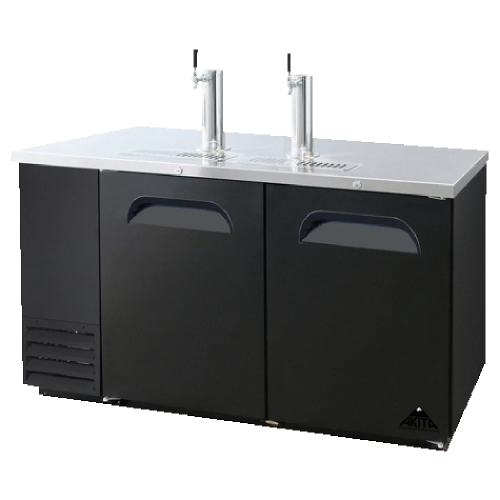 Akita ABD-59 59 Inch Draft Beer Cooler Two-section with Stainless Steel Towers Akita ABD-59 59 Inch Draft Beer Cooler Two-section with Stainless Steel Towers