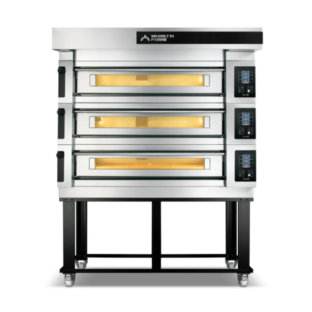 Moretti Forni S120E3 48 Inch Electric Pizza Bake Oven with 6 Decks and Halogen Lighting Moretti Forni S120E3 48 Inch Electric Pizza Bake Oven with 6 Decks and Halogen Lighting