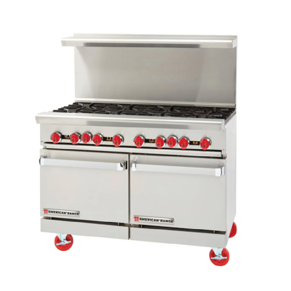 American Range AR-12G-6B-DSB_NAT 48 Inch Gas Restaurant Range with 12 Inch Griddle and 6 Burners 192000 BTU American Range AR-12G-6B-DSB_NAT 48 Inch Gas Restaurant Range with 12 Inch Griddle and 6 Burners 192000 BTU