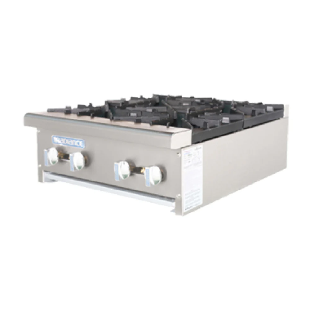 Turbo Air TAHP-24-4_NAT 24 Inch Gas Hotplate with 4 Burners 128000 BTU