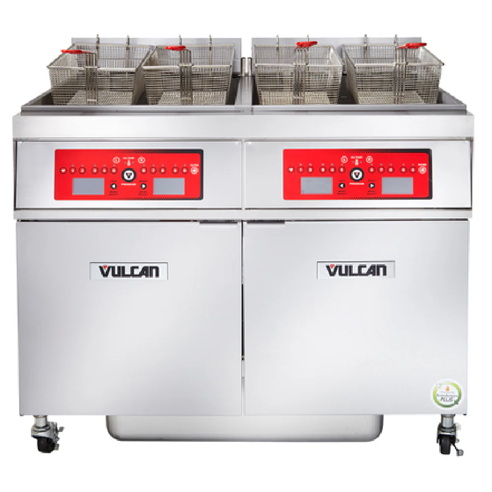 Vulcan 2ER50DF_208/60/3 31 Inch Electric Deep Fryer Dual 50 Lb Tanks with Digital Controls Vulcan 2ER50DF_208/60/3 31 Inch Electric Deep Fryer Dual 50 Lb Tanks with Digital Controls