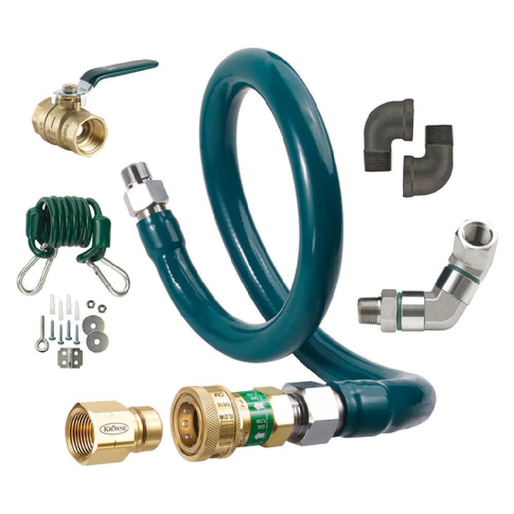 Krowne M12548K9 1-1/4 Inch Inside Diameter Gas Connector Hose Kit with Quick Disconnect 541000 BTU