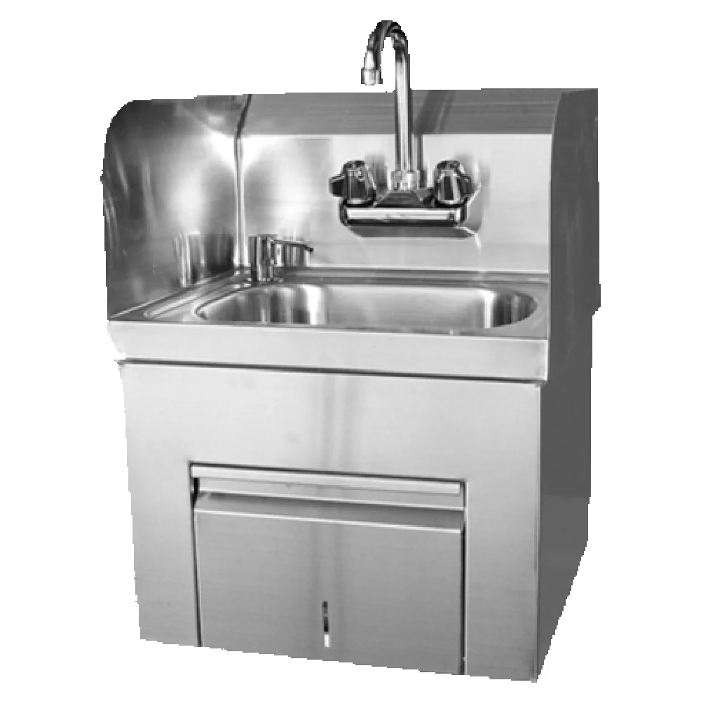 GSW USA HS-1615TS 15-3/4 Inch Hand Sink Wall Mount with Gooseneck Faucet Stainless Steel