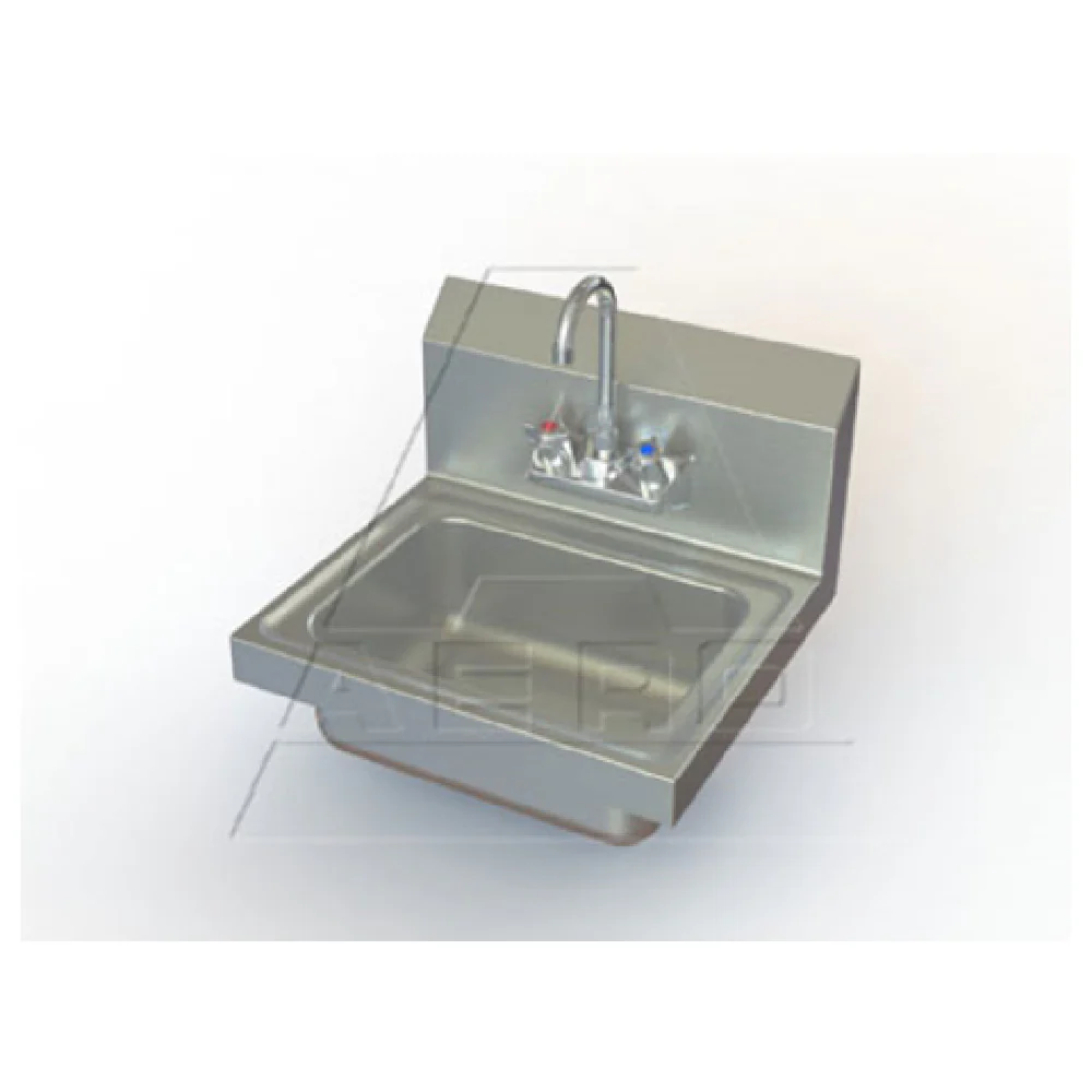 AERO Manufacturing HSF 14 Inch Stainless Steel Hand Sink Wall Mount with Faucet AERO Manufacturing HSF 14 Inch Stainless Steel Hand Sink Wall Mount with Faucet