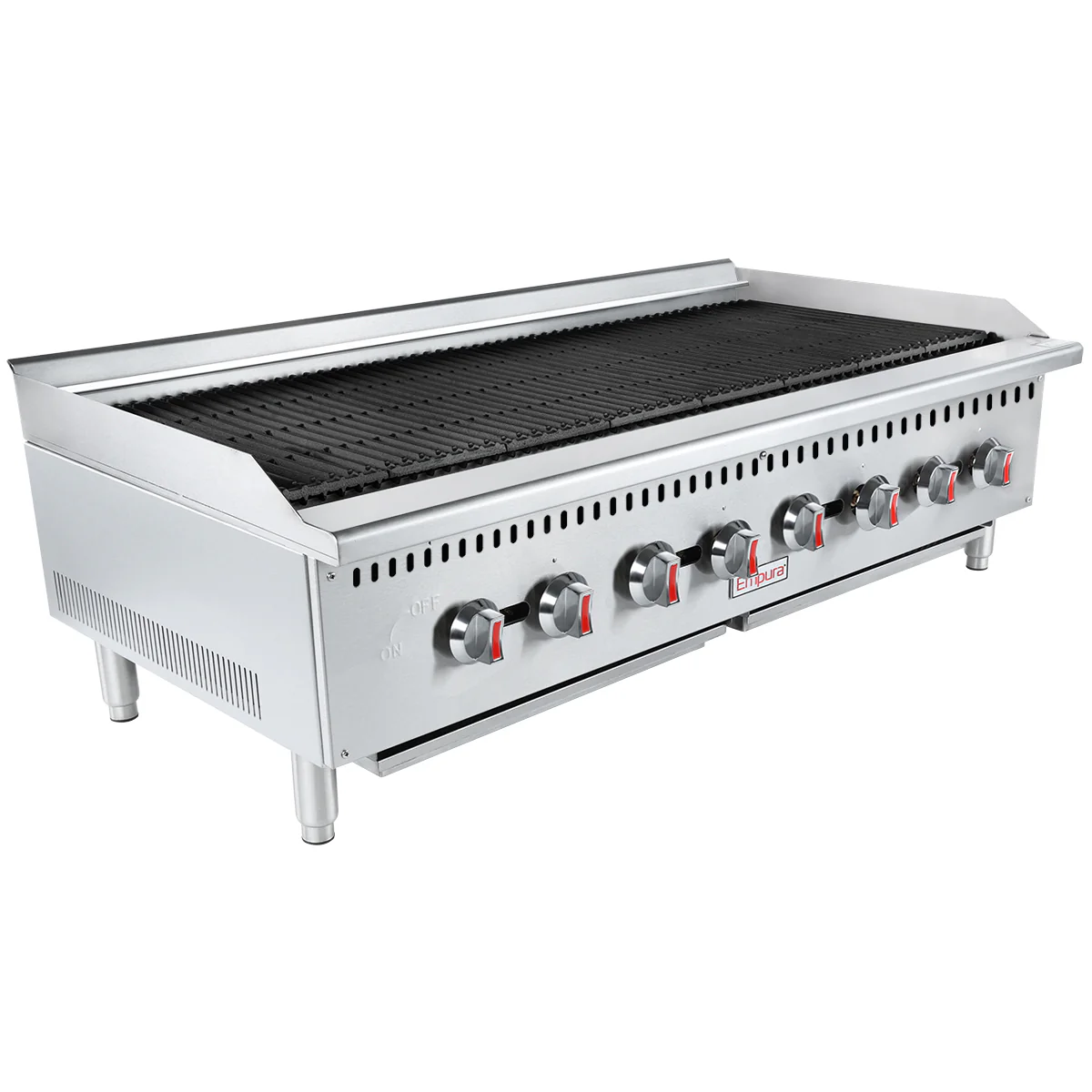 Empura Equipment ECB-48 48 Inch Gas Charbroiler with 8 Burners 160000 BTU Empura Equipment ECB-48 48 Inch Gas Charbroiler with 8 Burners 160000 BTU