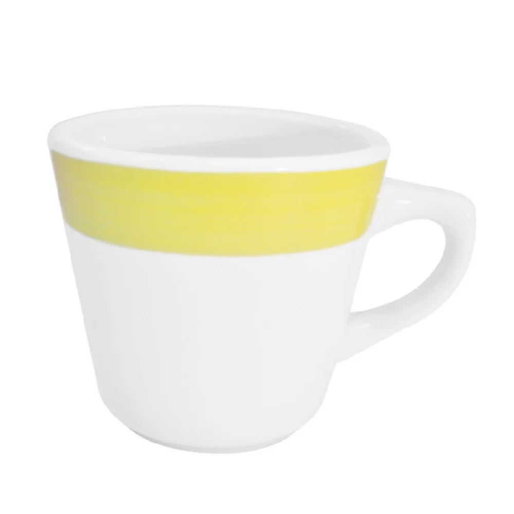 CAC China R-1-Y 7-1/2 oz Rainbow Coffee Cup Ceramic Dishwasher Safe 3-1/4 Inch