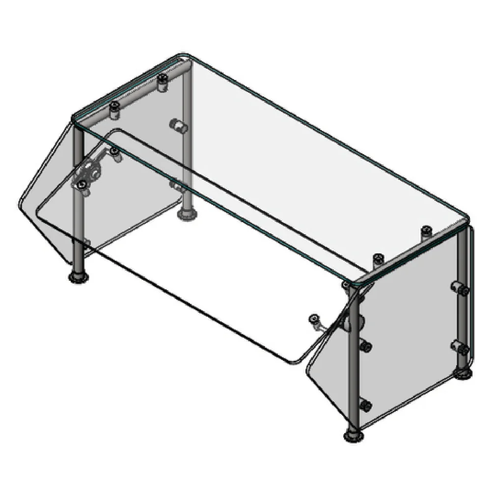 Vollrath FC-6BG-061S-LED 86 Inch Width Single-sided Adjustable Sneeze Guard with LED Lighting