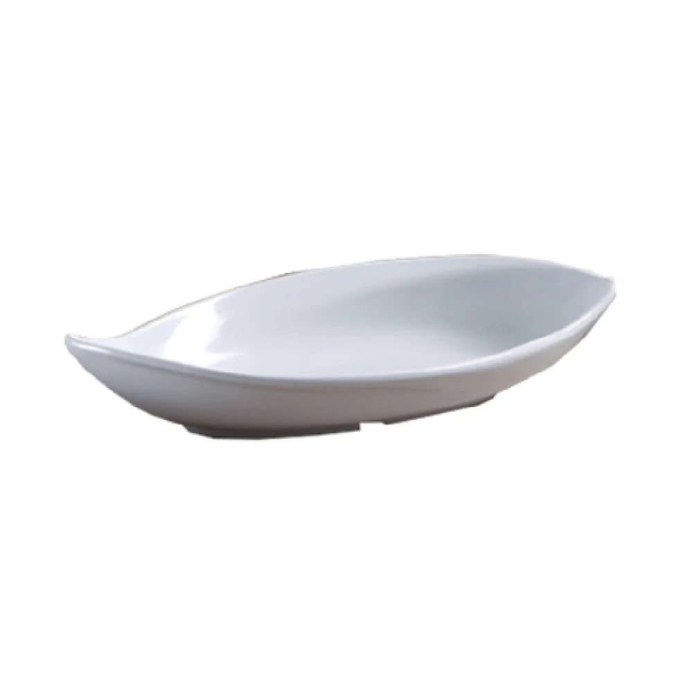 Yanco VE-510 10 Oz Leaf Deep Plate White Melamine 2 Dozen Cases