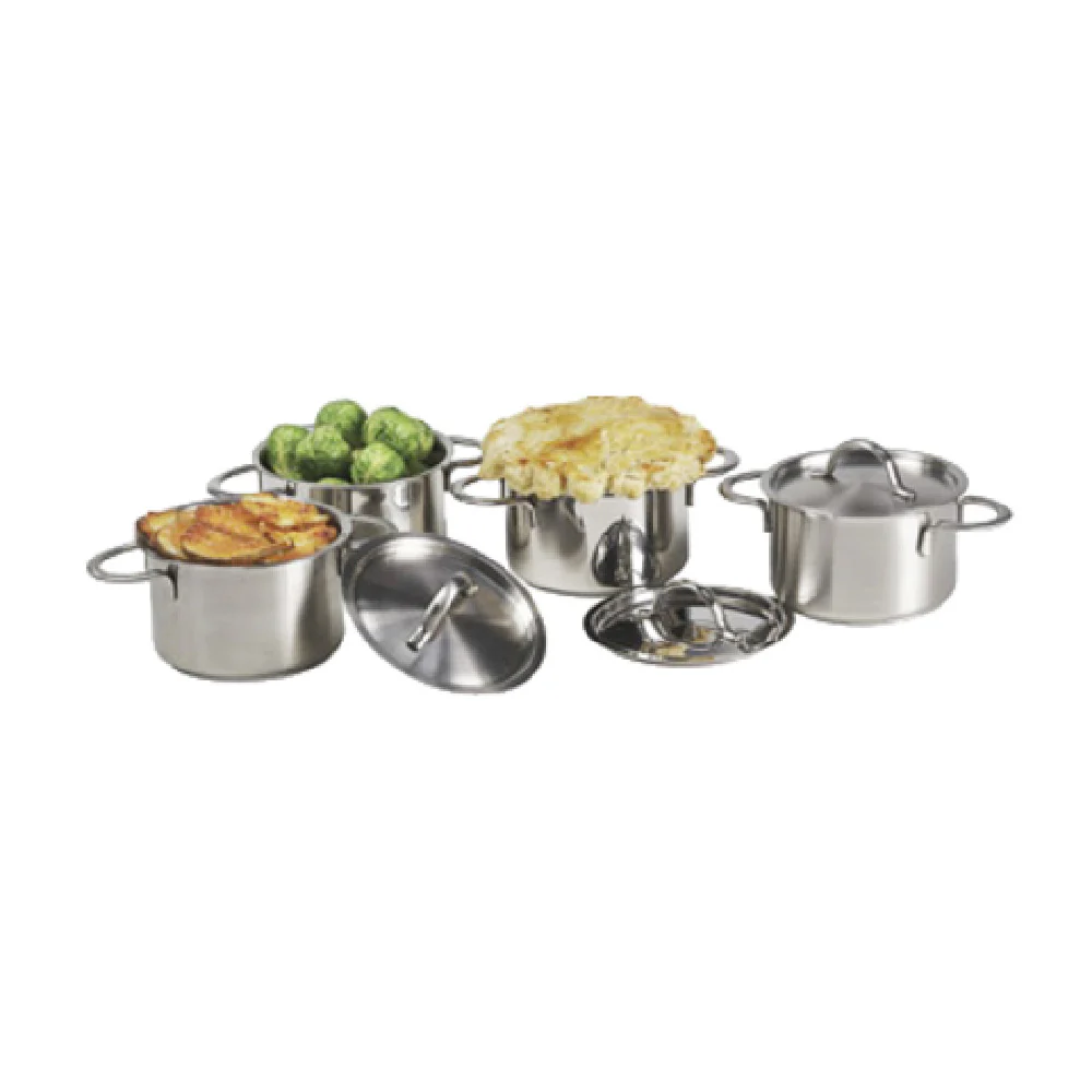 GET Enterprises 4-80999 14 Oz Mini Bistro Pot with Lid Stainless Steel Satin Finish