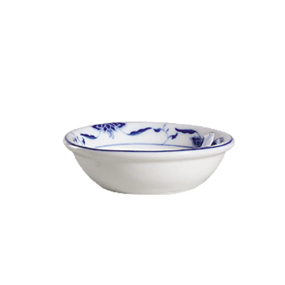 CAC China 103-44 3-3/4 Inch Blue Lotus Sauce Dish Porcelain Dishwasher Oven Microwave Safe