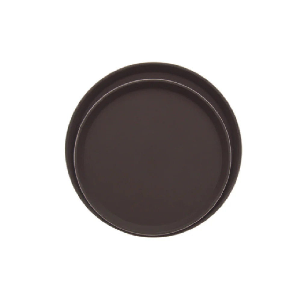 Admiral Craft NST-14BR/ROUND 14 Inch Round Non-Skid Serving Tray Brown Fiberglass
