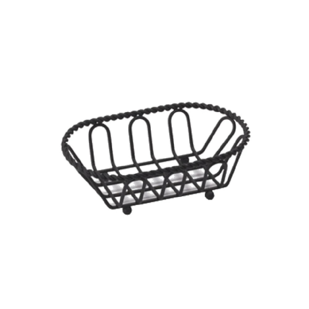 GET Enterprises 4-33453 7-1/2 Inch Oval Basket Iron Powder Coated Black