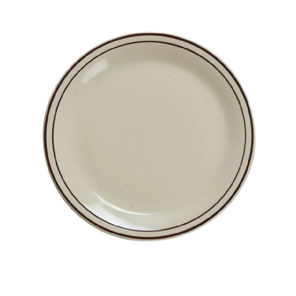 Yanco BR-7 7-1/4 Inch Diameter Ceramic Round Plate with Brown Speckled Glaze Yanco BR-7 7-1/4 Inch Diameter Ceramic Round Plate with Brown Speckled Glaze