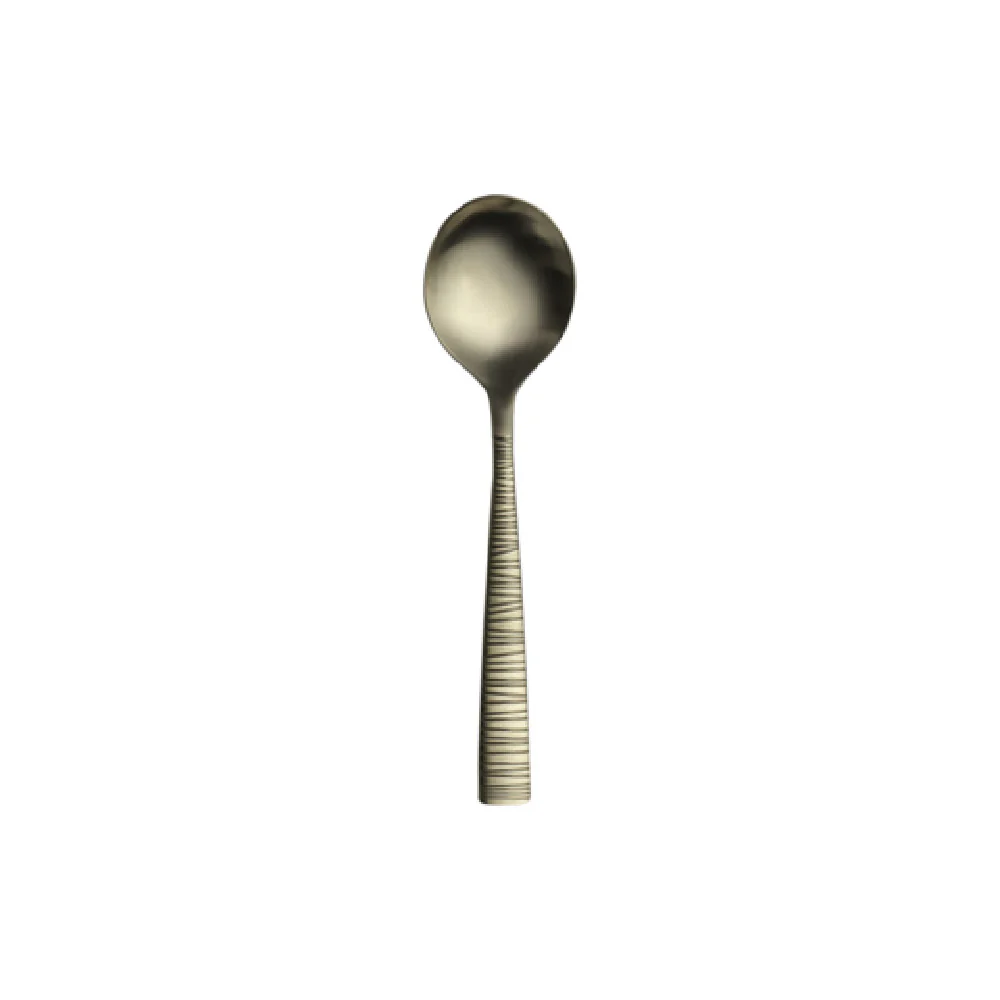 Steelite 5760SX002 7-1/8 Inch Bouillon Soup Spoon 18/10 Stainless Steel Champagne Gold