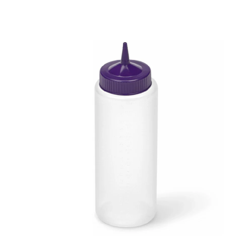 Vollrath 4932-1354 32 Oz Squeeze Bottle Clear Polyethylene Purple Cap