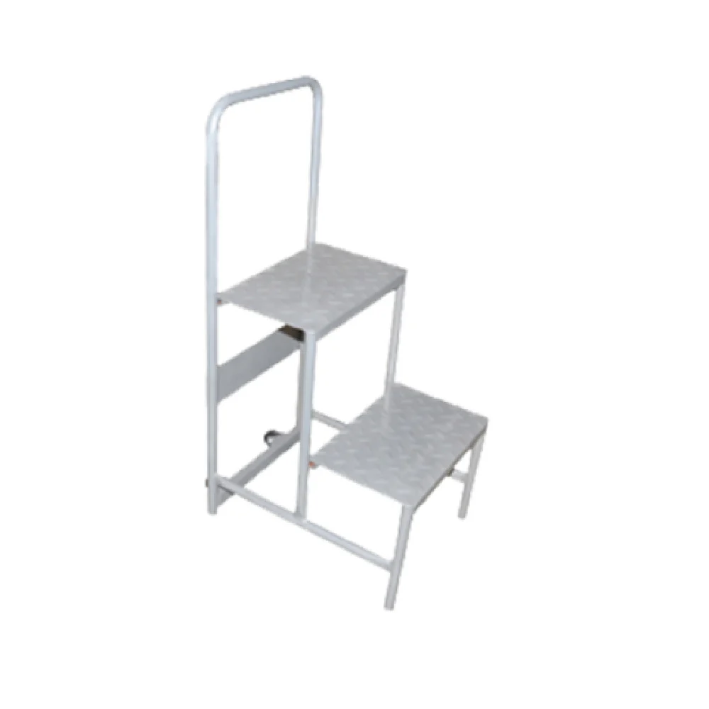 Omcan 31368 15 Inch Step Ladder with Bar Two Steps Welded Steel and Casters