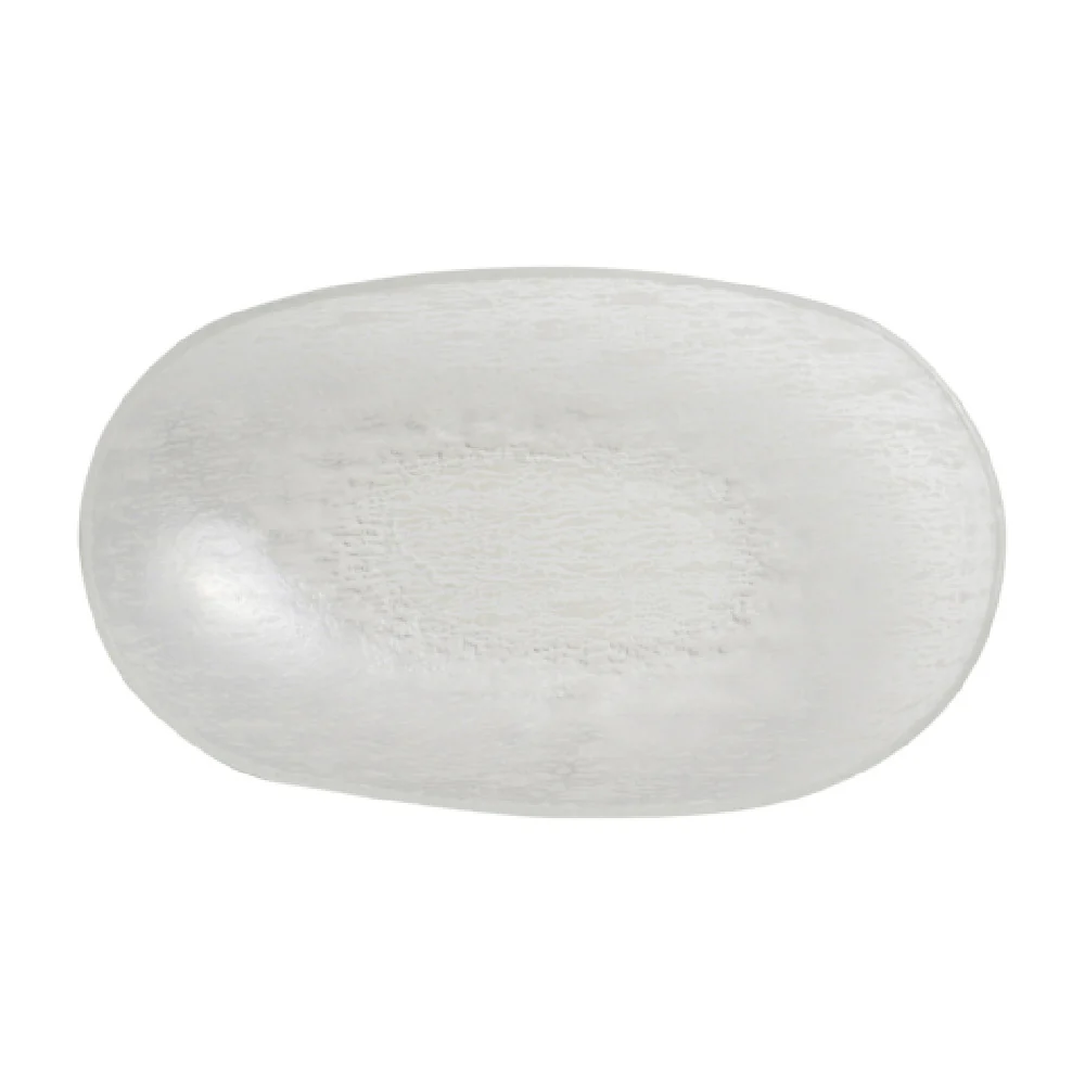 Steelite GS196692 2.5 Qt Oval Glass Serving Bowl Cream Crackle Finish 14.625 Inch Steelite GS196692 2.5 Qt Oval Glass Serving Bowl Cream Crackle Finish 14.625 Inch