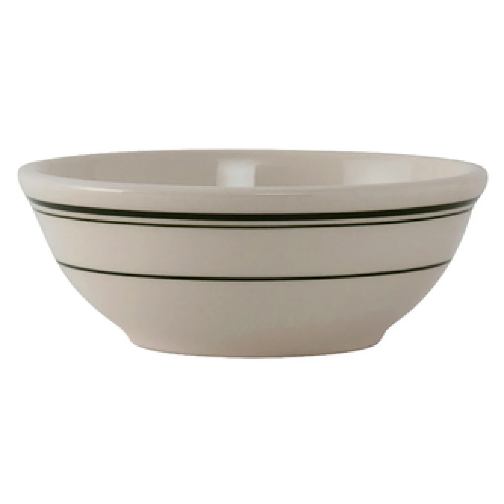 Tuxton TGB-018 15 Oz. Nappie Round Bowl Ceramic Green Band 5-7/8 Inch Tuxton TGB-018 15 Oz. Nappie Round Bowl Ceramic Green Band 5-7/8 Inch